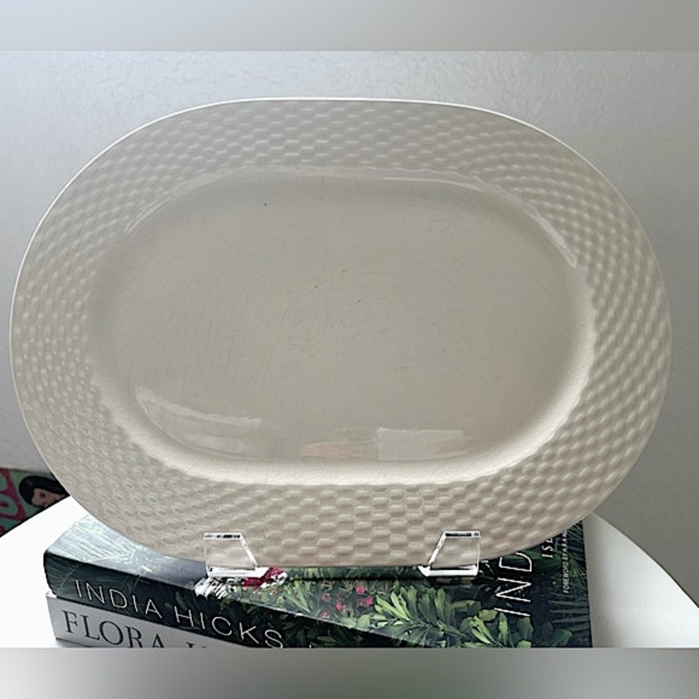 Vintage Italian Basketweave Platter by Pagnossin